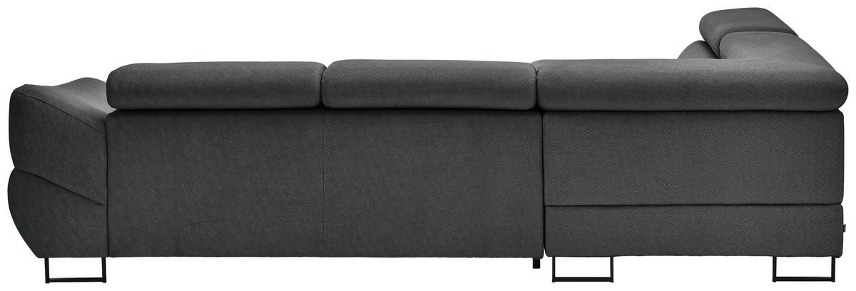 ECKSOFA in Webstoff Dunkelgrau  - Dunkelgrau/Schwarz, Design, Textil/Metall (235/280cm) - Hom`in