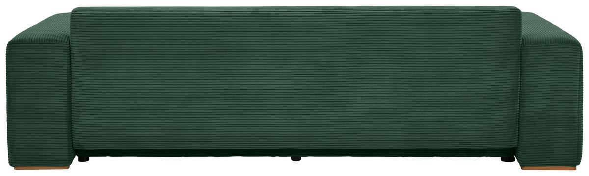 SCHLAFSOFA in Cord Grün  - Buchefarben/Schwarz, Konventionell, Holz/Kunststoff (255/86/123cm) - Livetastic