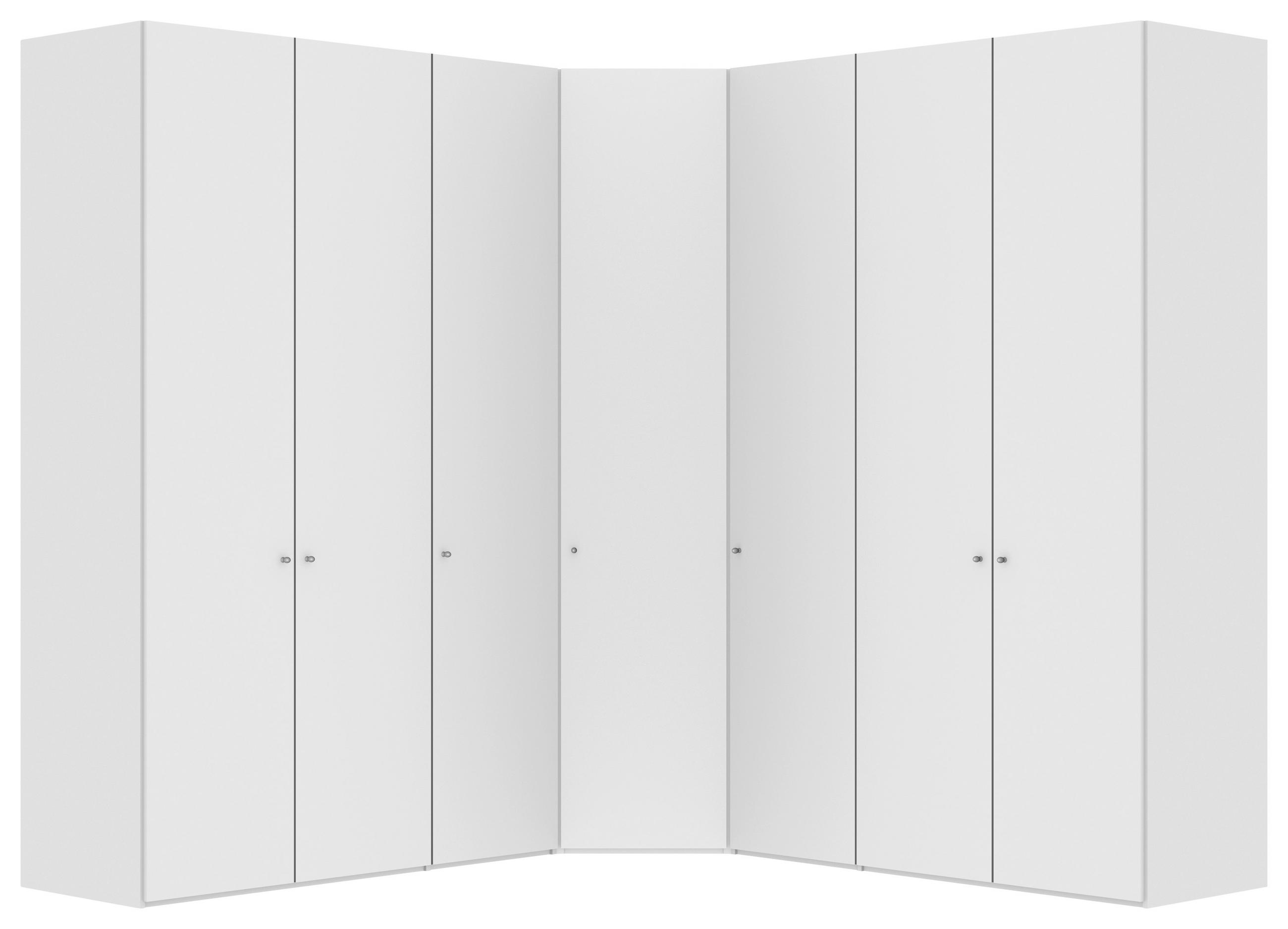 ECKSCHRANK 250/250/236/58,5 cm  - Silberfarben/Weiß, Design, Holzwerkstoff/Metall (250/250/236/58,5cm) - Jutzler