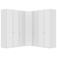 ECKSCHRANK 250/250/236/58,5 cm  - Silberfarben/Weiß, Design, Holzwerkstoff/Metall (250/250/236/58,5cm) - Jutzler