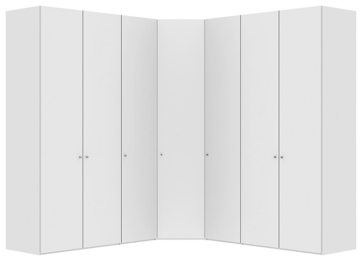 ECKSCHRANK 250/250/236/58,5 cm  - Silberfarben/Weiß, Design, Holzwerkstoff/Metall (250/250/236/58,5cm) - Jutzler