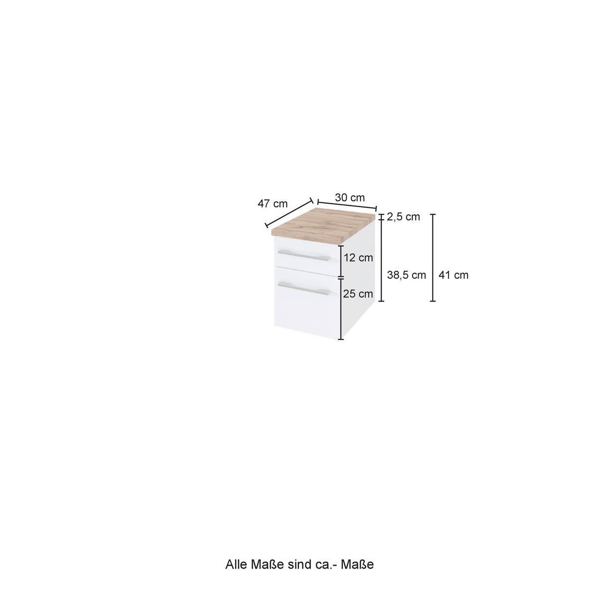 BADEZIMMERREGAL 30/41/47 cm  - Grau, KONVENTIONELL, Holzwerkstoff (30/41/47cm) - Xora