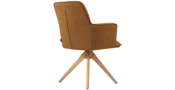 ARMLEHNSTUHL in Bouclé - Eichefarben/Gelb, Design, Holz/Textil (60,5/87/63,5cm) - Novel