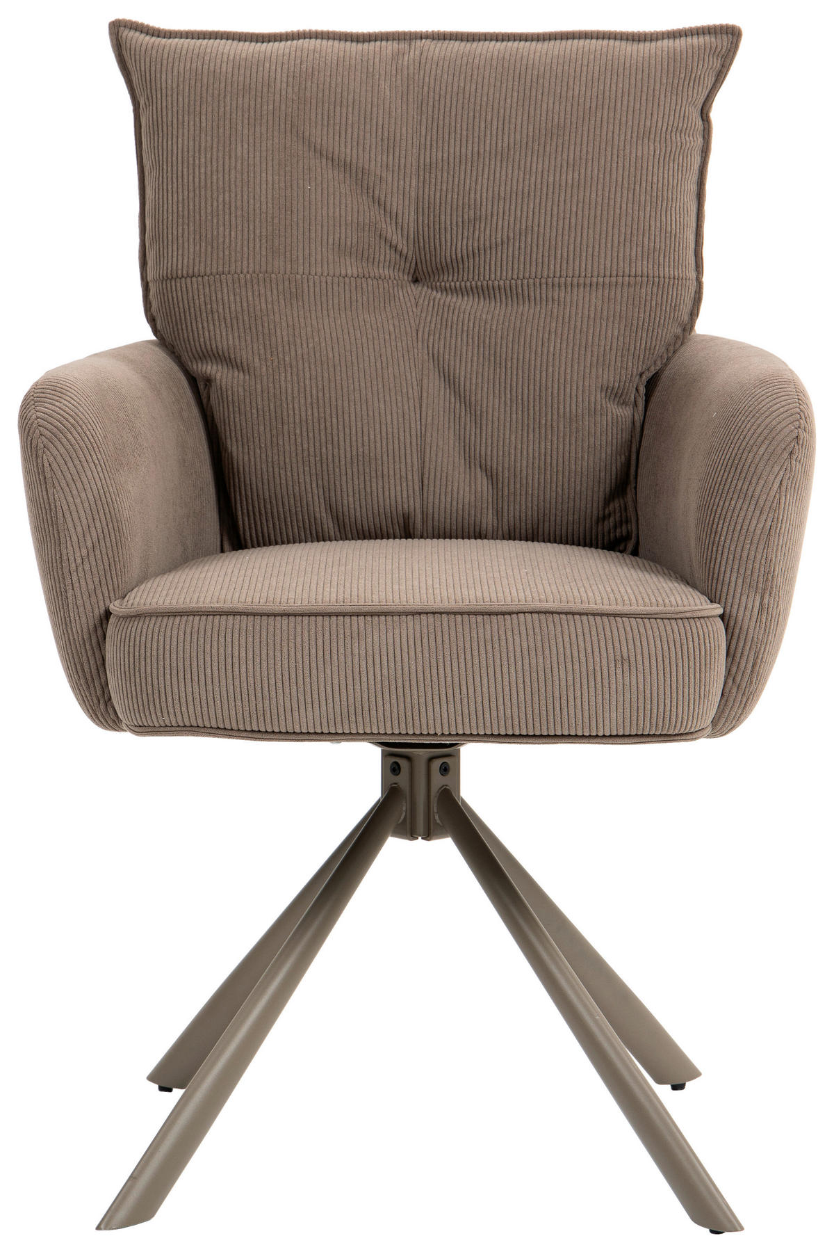 ARMLEHNSTUHL  in Feincord  - Braun, Design, Textil/Metall (61/95/67cm) - Novel