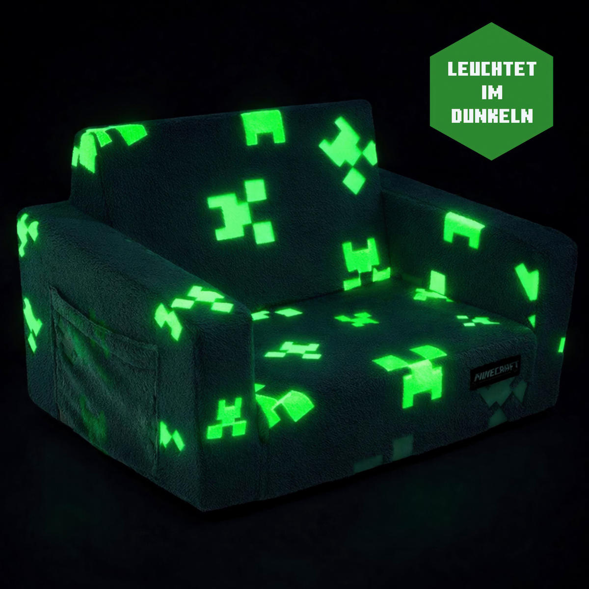 JUGEND- UND KINDERSOFA Minecraft in Grau  - Grau, Trend, Textil (105/58/41cm) - Minecraft