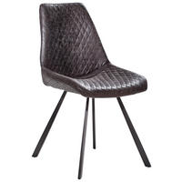 STUHL  in Eisen Mikrofaser  - Grau, Trend, Textil/Metall (46/86/61cm) - Ambia Home