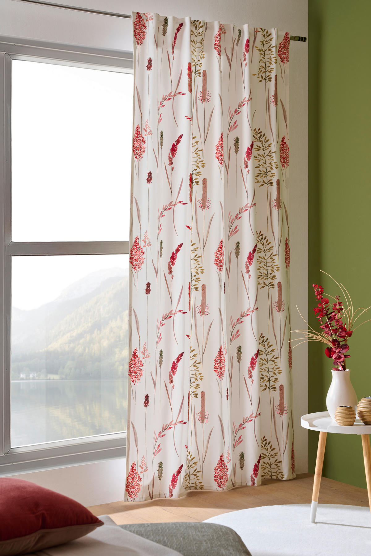 HOTOVÝ ZÁVĚS, neprůsvitné, 135/245 cm - červená, Konvenční, textil (135/245cm) - Esposa