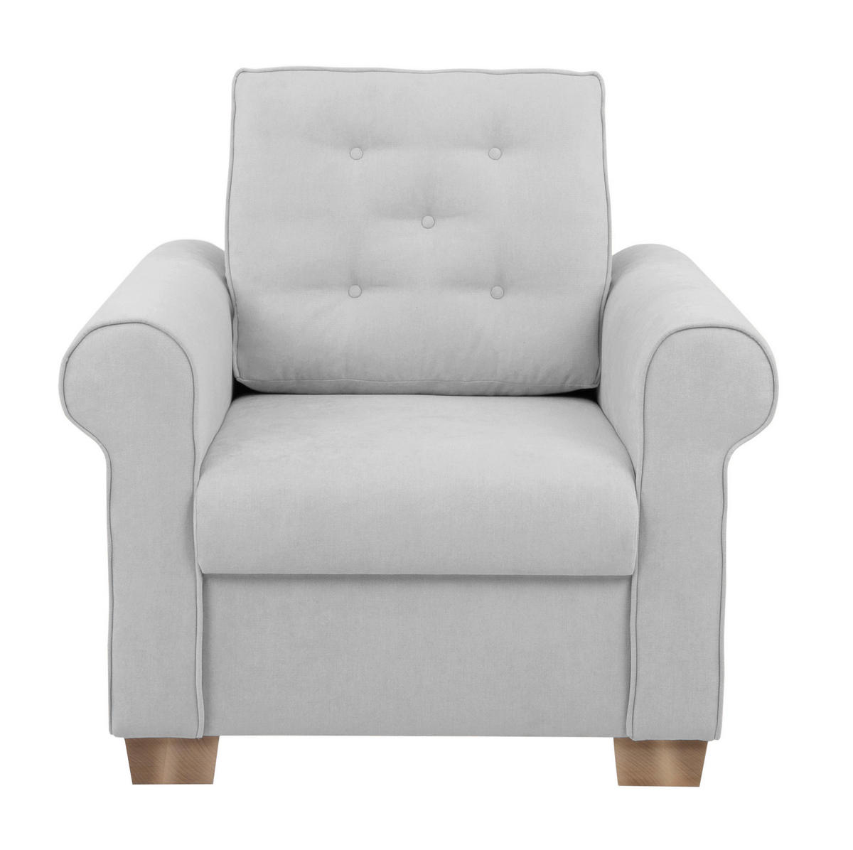 SESSEL in Hellgrau  - Buchefarben/Hellgrau, Design, Holz/Textil (93/89/82cm) - MID.YOU