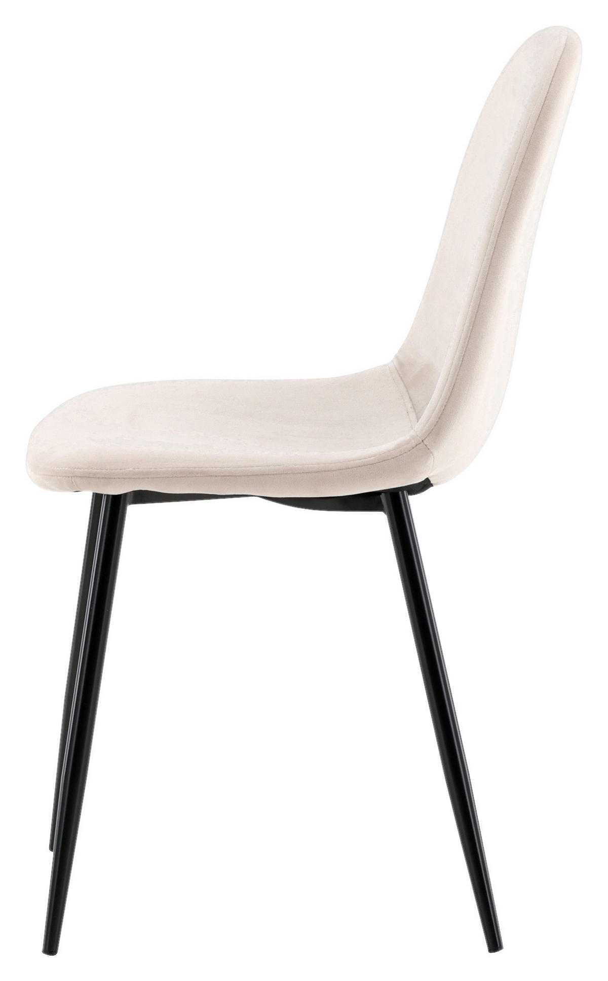 STUHL-SET 2 Stück  in Stahl Samt  - Beige/Schwarz, Design, Textil/Metall (44/88/53cm) - Livetastic