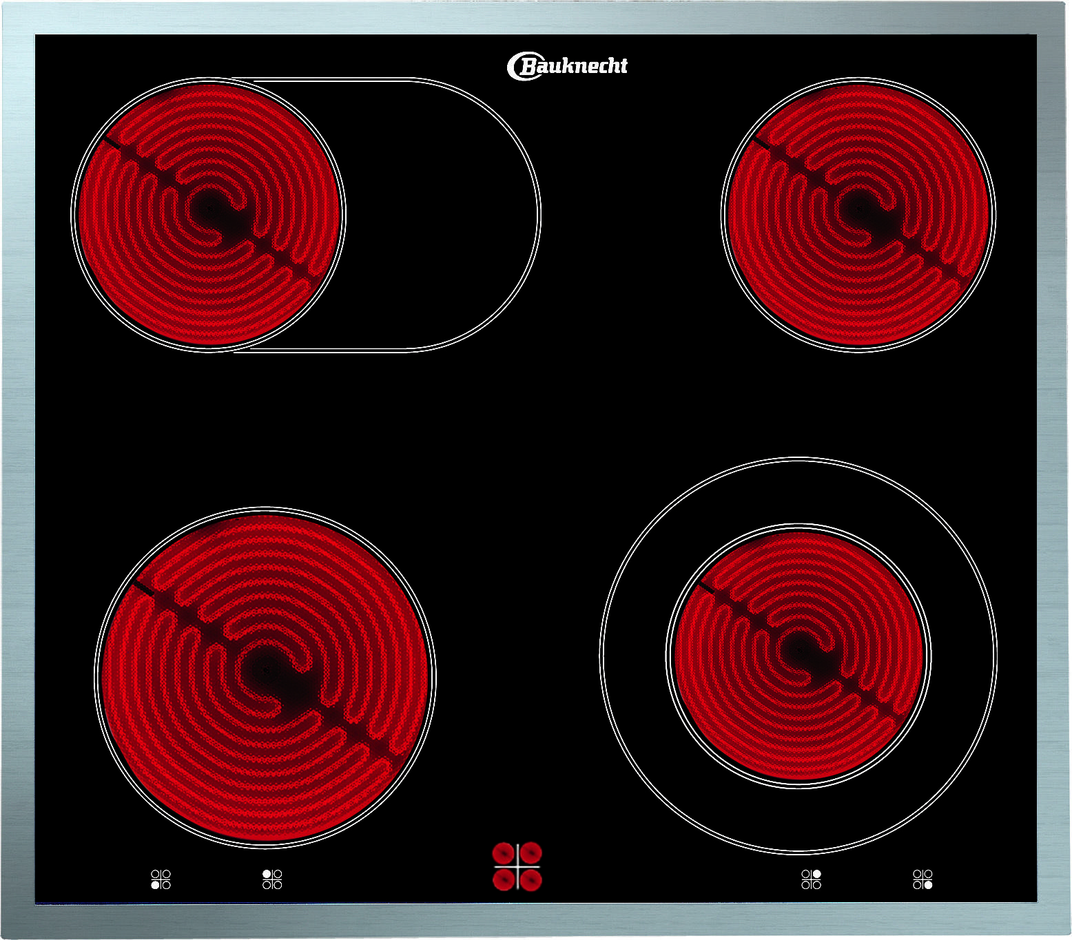 Thumbnail - Bauknecht Herdset, Edelstahl, Metall, Glas, A, 59.5x59.5x56.6 cm, Vollglas-Innentür, Versenkknebel, Backofenbeleuchtung,...