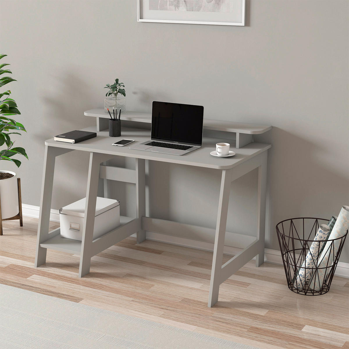 SCHREIBTISCH 120/60/73 cm  in Grau  - Grau, Design, Holzwerkstoff (120/60/73cm) - Livetastic