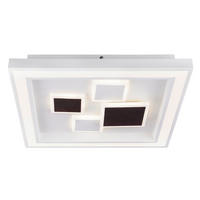 STROPNÍ LED SVÍTIDLO, 48/48/7 cm - bílá/opál, Design, kov/plast (48/48/7cm) - Globo