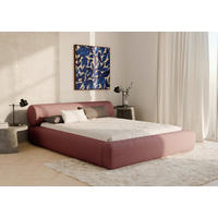 POLSTERBETT 200/200 cm,  in Dunkelrot, Lattenrost, Bettkasten,  - Schwarz/Dunkelrot, Design, Holz/Textil (200/200cm) - Chameo