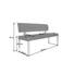 SITZBANK Lederlook Edelstahlfarben, Schwarz - Edelstahlfarben/Schwarz, Design, Textil/Metall (160cm) - Dieter Knoll