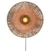 WANDLEUCHTE Kalimantan 87/20 cm   - Hellbraun/Schwarz, Natur, Naturmaterialien (87/20cm) - Good & Mojo