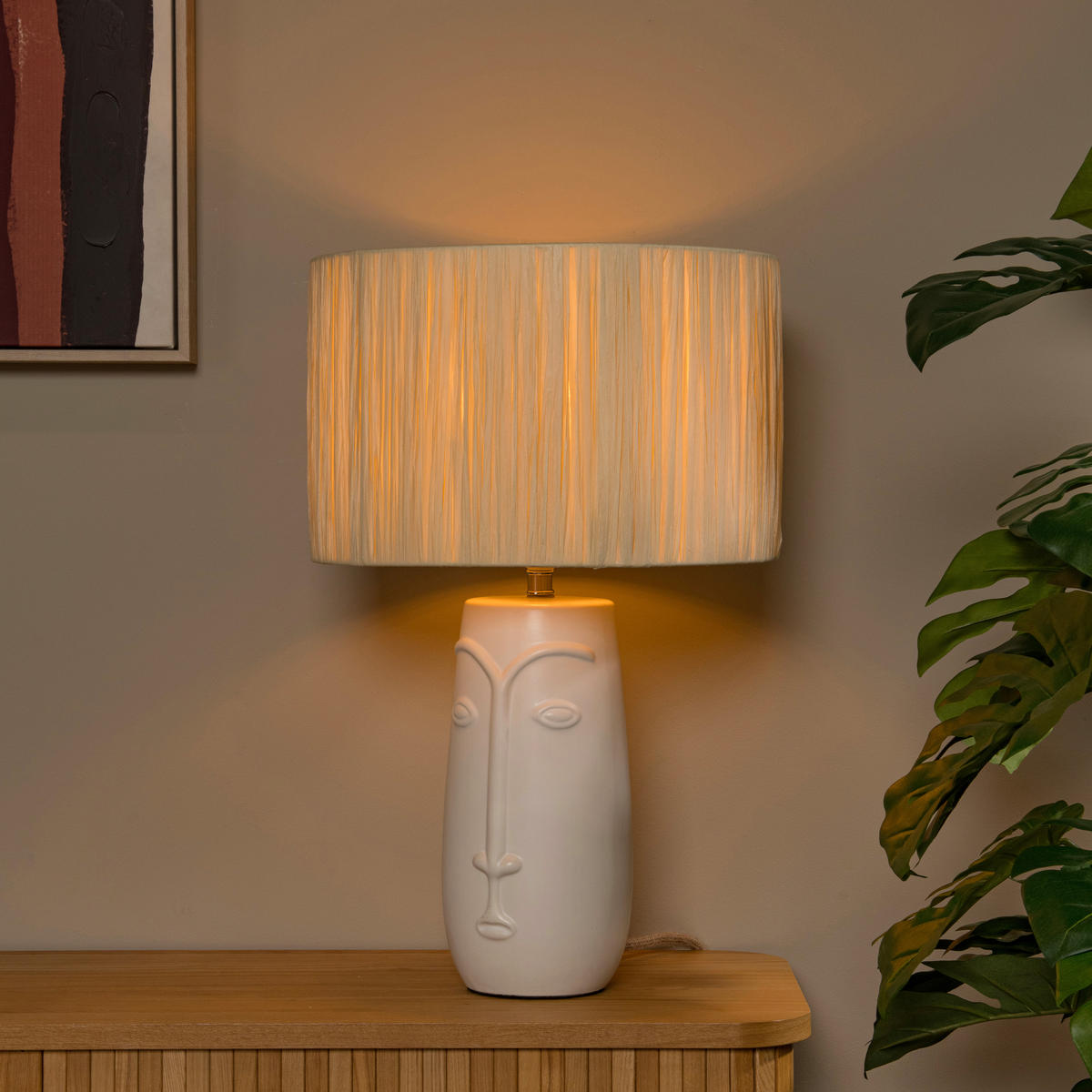 TISCHLEUCHTE Viso 36/36/56 cm  - Weiß, Design, Keramik (36/36/56cm) - Lucide