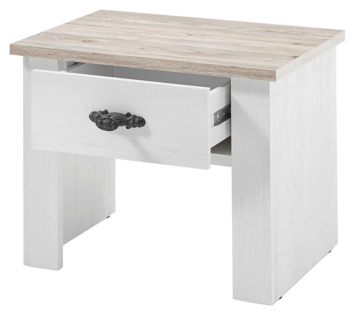 NACHTTISCH 58/45/40 cm  - Hellbraun/Schwarz, Design, Holzwerkstoff/Metall (58/45/40cm) - MID.YOU