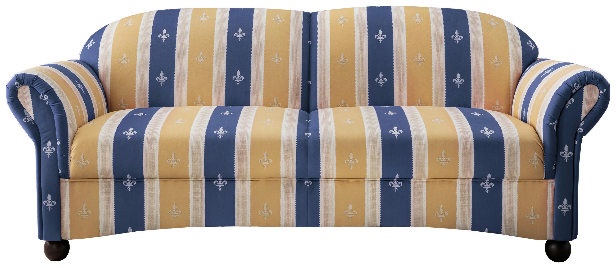 2,5-SITZER Mikrofaser Blau  - Wengefarben/Blau, KONVENTIONELL, Holz/Textil (198/84/80cm) - Livetastic