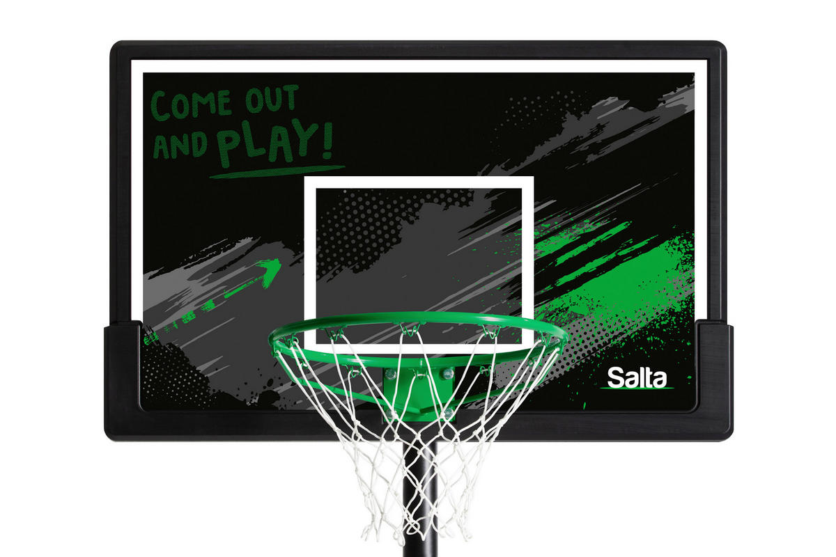 BASKETBALLSTÄNDER - Schwarz/Grün, KONVENTIONELL, Kunststoff/Metall (110/287-362/175cm) - Salta