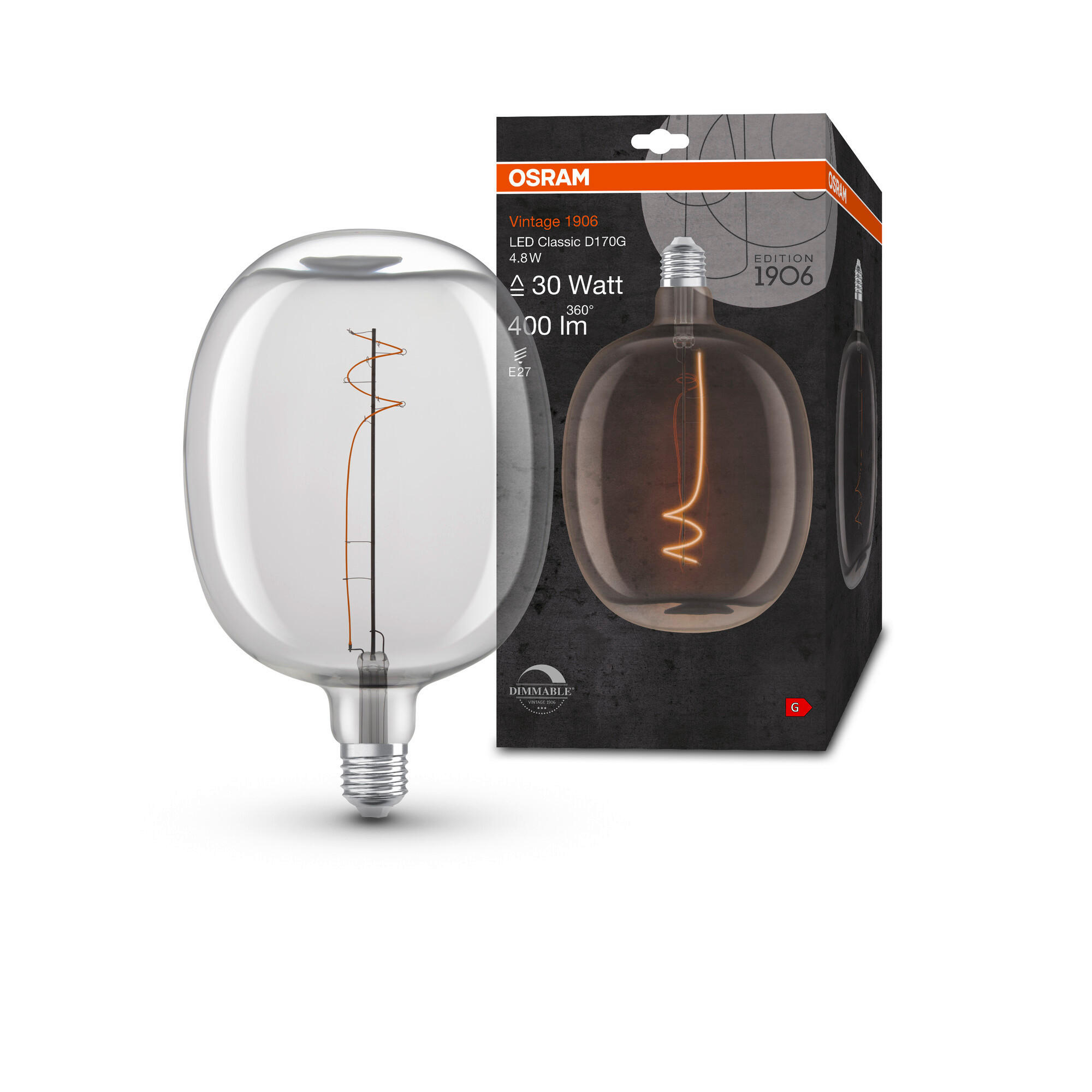 LED-LEUCHTMITTEL   E27 4,8 W  - Klar, Basics, Glas (17/27cm) - Ledvance