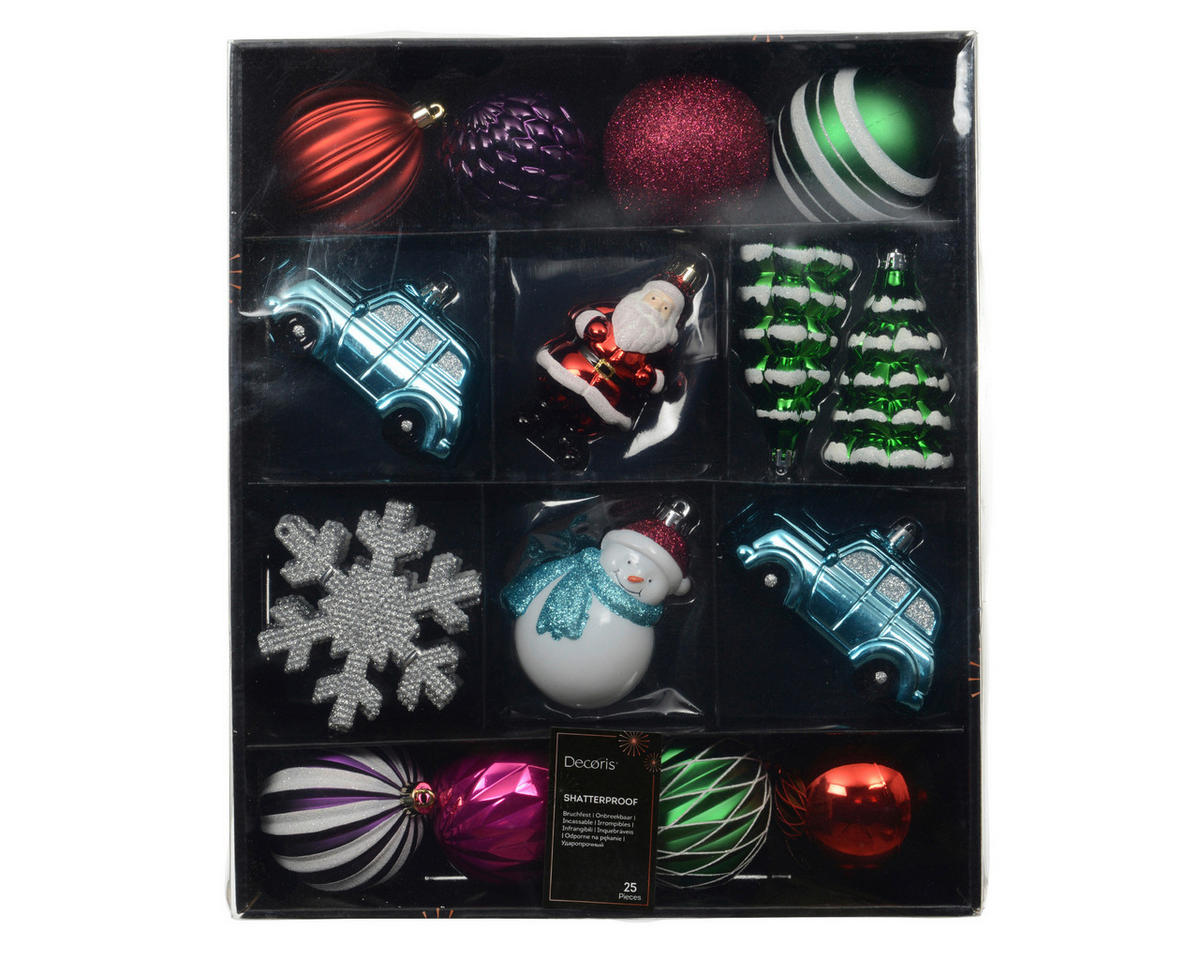 CHRISTBAUMKUGEL-SET  - Multicolor, Basics, Kunststoff (8/8/0cm)