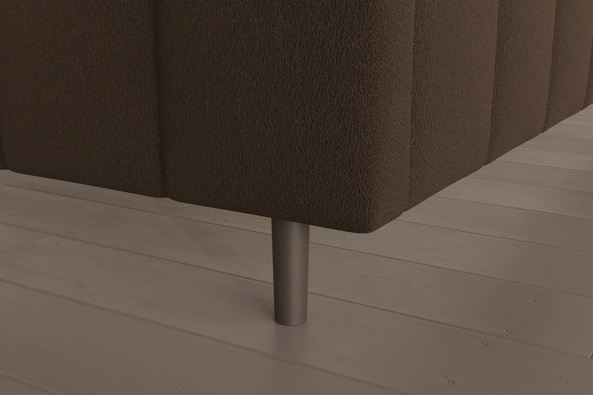 ČALÚNENÁ POSTEĽ, 140/200 cm, hnedá - hnedá/čierna, Modern, drevo/textil (140/200cm) - MID.YOU