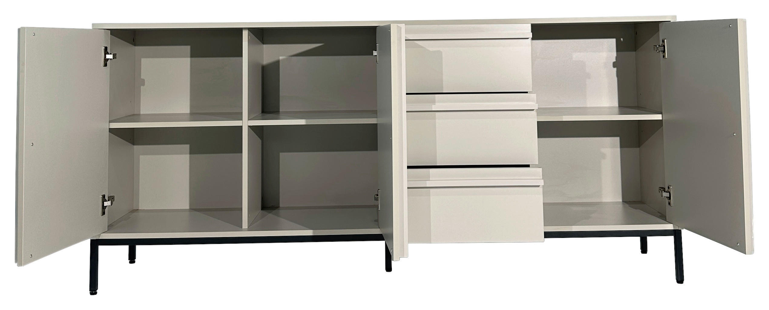 SIDEBOARD WABI  in 180/81/40 cm  - Schwarz/Grau, Design, Holz/Holzwerkstoff (180/81/40cm) - Xora