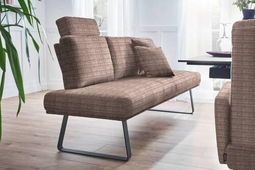 SITZBANK 209/92/78 cm  in Braun, Schwarz  - Schwarz/Braun, Design, Textil/Metall (209/92/78cm) - Dieter Knoll