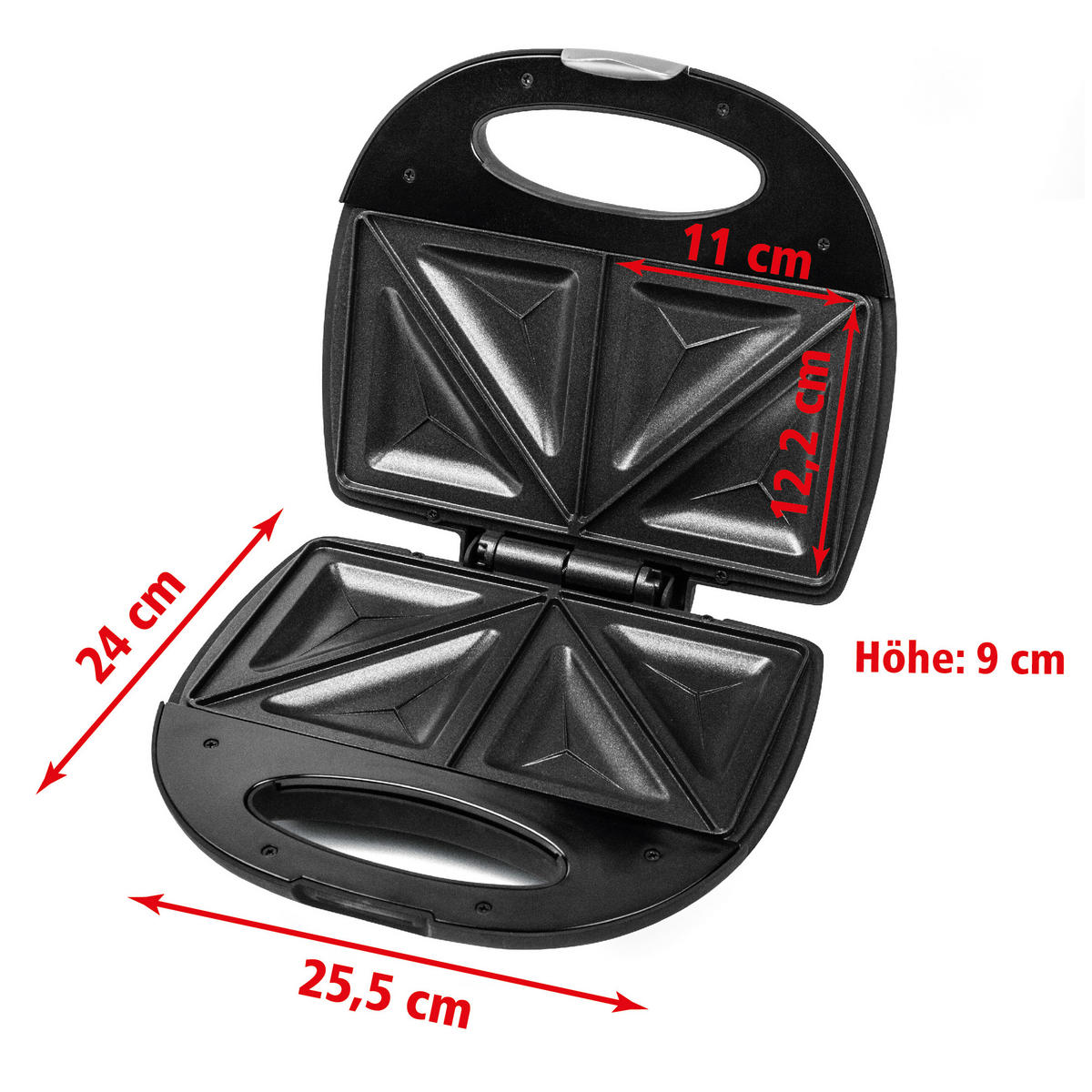 SANDWICHTOASTER  - Schwarzchrom, Basics, Kunststoff/Metall (25.5/9/24cm) - Rommelsbacher