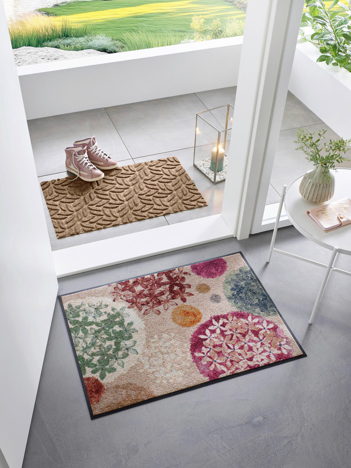 FUSSMATTE 60/85 cm Hydra Haze  - Beige, Trend, Kunststoff/Textil (60/85cm) - wash+dry
