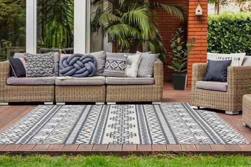 OUTDOORTEPPICH 120/170 cm Yoga Anthrazit, Creme  - Anthrazit/Creme, Basics, Kunststoff/Textil (120/170cm) - Kayoom