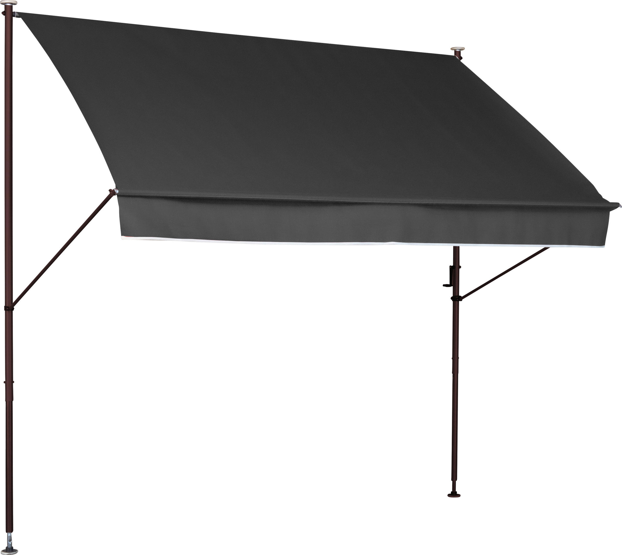 KLEMMARKISE - Anthrazit/Braun, Basics, Textil/Metall (150/225-275/150cm) - Boxxx