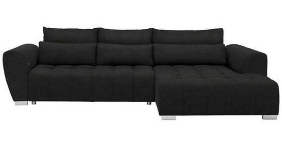 ECKSOFA in Webstoff Schwarz  - Silberfarben/Schwarz, MODERN, Kunststoff/Textil (304/218cm) - Carryhome