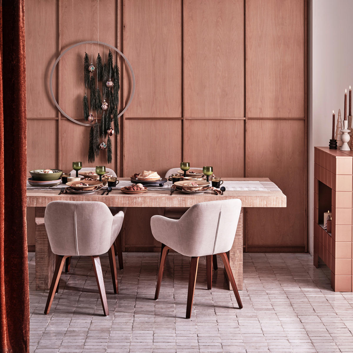 ARMLEHNSTUHL-SET 2 Stück  Webstoff  - Sandfarben/Braun, MODERN, Textil/Metall (58/80/58cm) - Livetastic