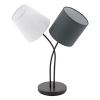 Veioză - alb/antracit, Konventionell, metal/textil (38/18,5/47,5cm)