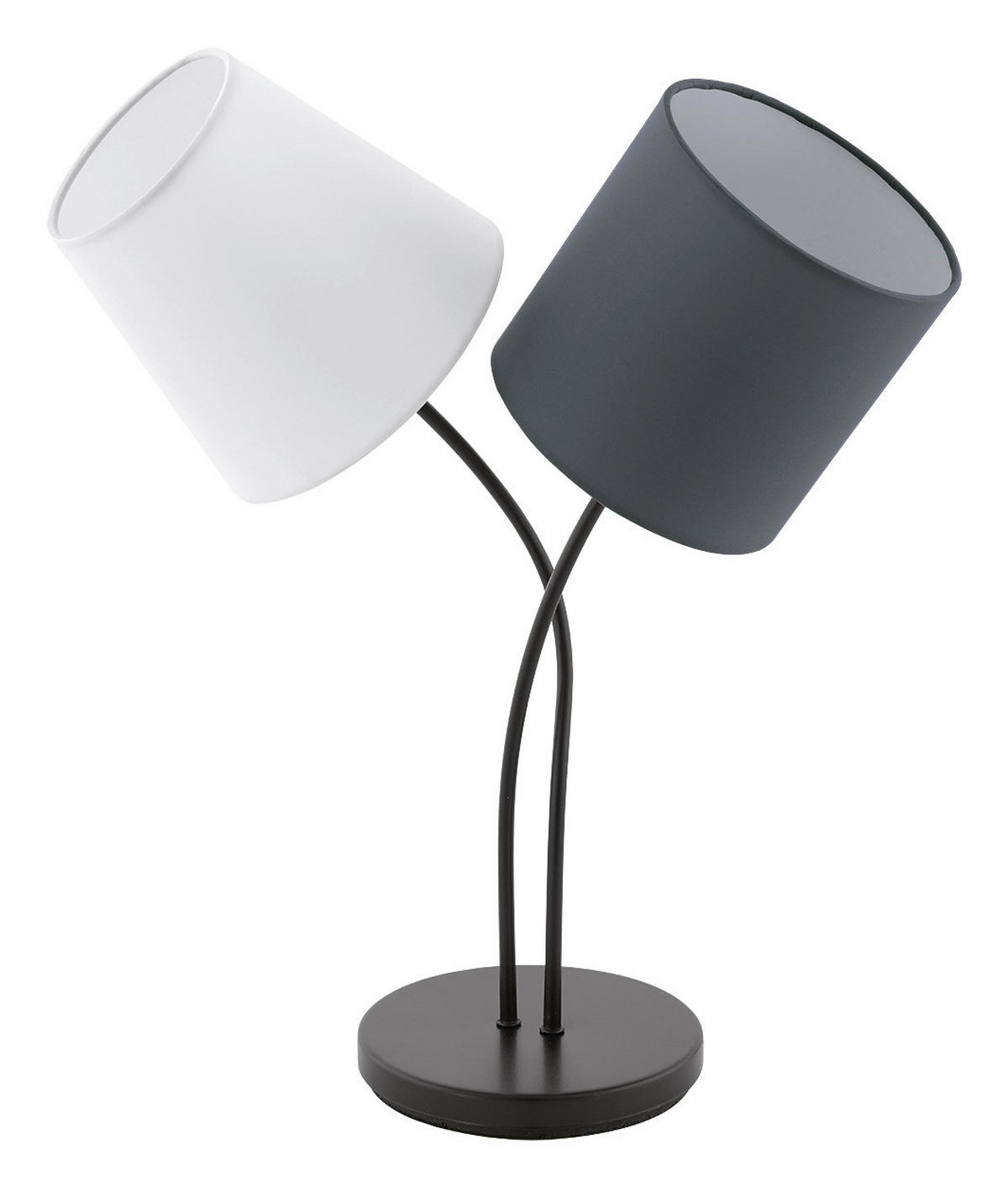 Veioză - alb/antracit, Konventionell, metal/textil (38/18,5/47,5cm)