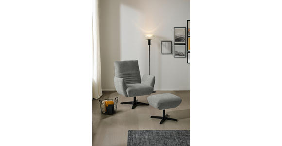 SESSEL in Bouclé Grau  - Schwarz/Grau, Design, Textil/Metall (60/94/86cm) - Dieter Knoll