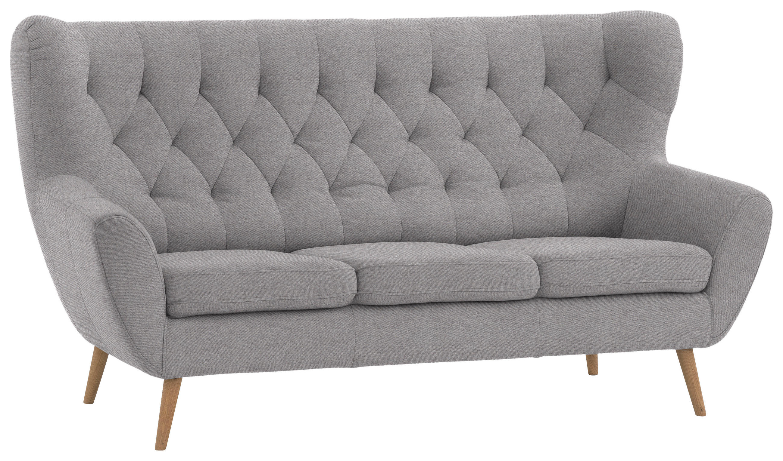 3-SITZER-SOFA in Mikrofaser Taupe  - Taupe, Design, Holz/Textil (187/101/95cm) - Stylife