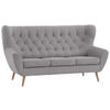 3-SITZER-SOFA in Mikrofaser Taupe  - Taupe, Design, Holz/Textil (187/101/95cm) - Stylife