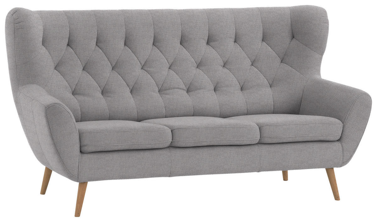 3-SITZER-SOFA in Mikrofaser Taupe  - Taupe, Design, Holz/Textil (187/101/95cm) - Stylife