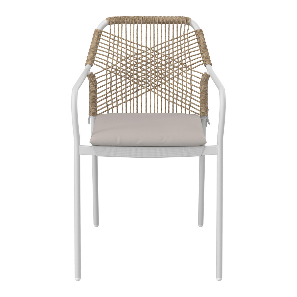 GARTENSTUHL Eisen Grau, Weiß  - Weiß/Grau, MODERN, Kunststoff/Textil (54.5/84/64cm) - Ambia Garden