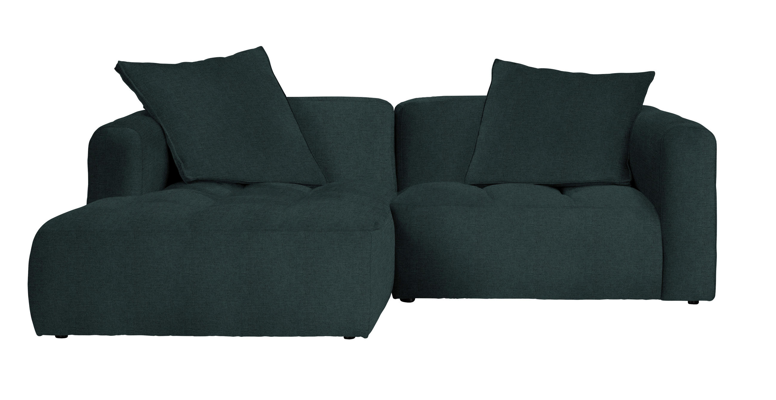 ECKSOFA in Flachgewebe Petrol  - Petrol/Schwarz, Modern, Kunststoff/Textil (173/240cm) - Stylife