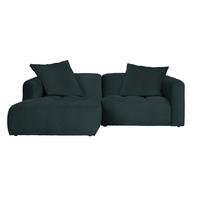 ECKSOFA MOSSO Petrol Flachgewebe  - Petrol/Schwarz, MODERN, Kunststoff/Textil (173/240cm) - Stylife