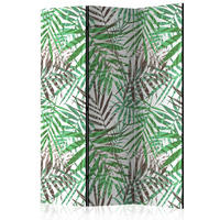 SKÄRMVÄGG  i trä, textil  grå, ljusgrön  - ljusgrön/grå, Basics, trä/textil (135/172/3cm) - artgeist