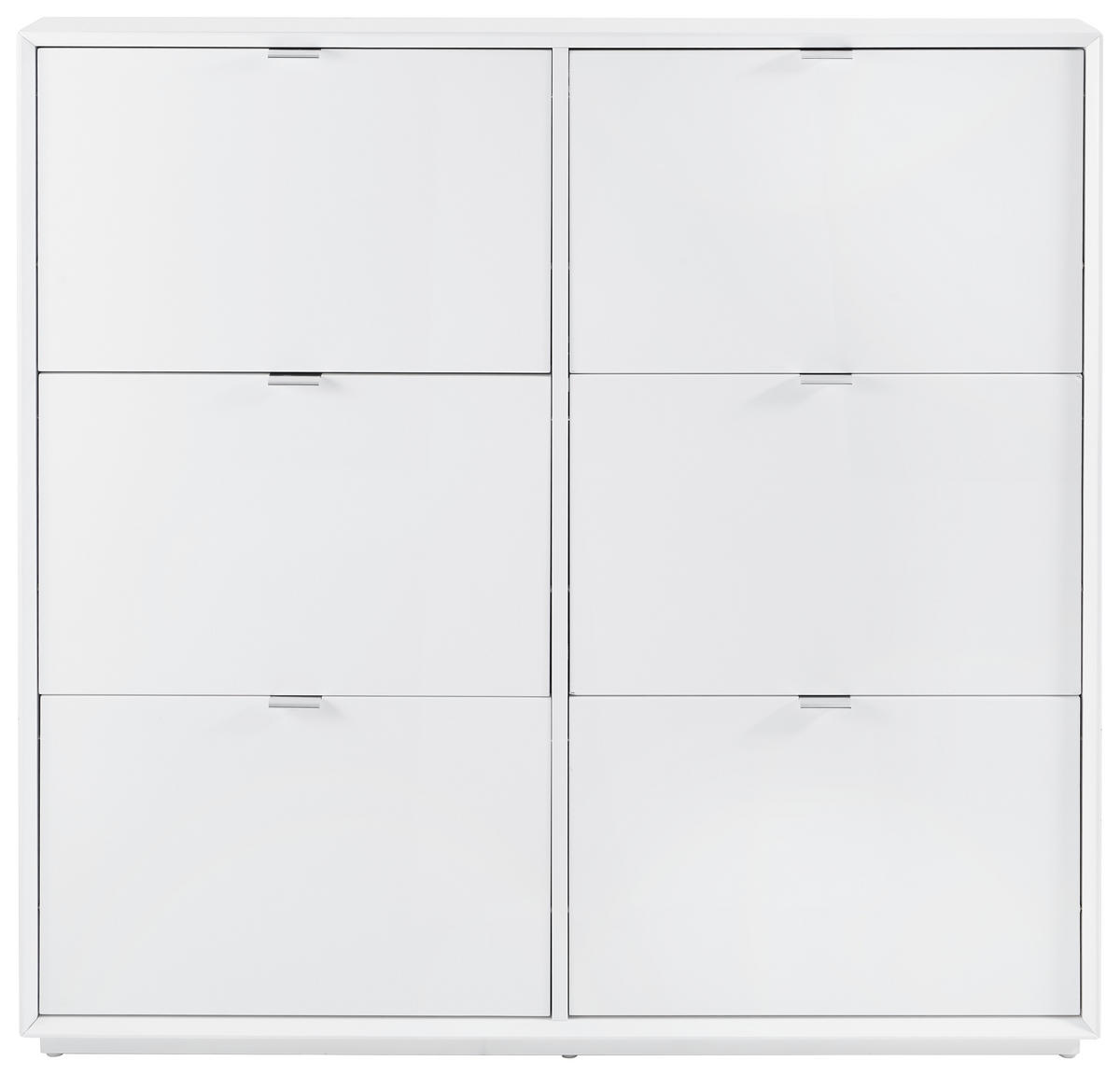 BILLENŐS CIPŐSSZEKRÉNY 127/122/18 cm  - nemesacél/fehér, Design, faalapú anyag/fém (127/122/18cm) - Xora
