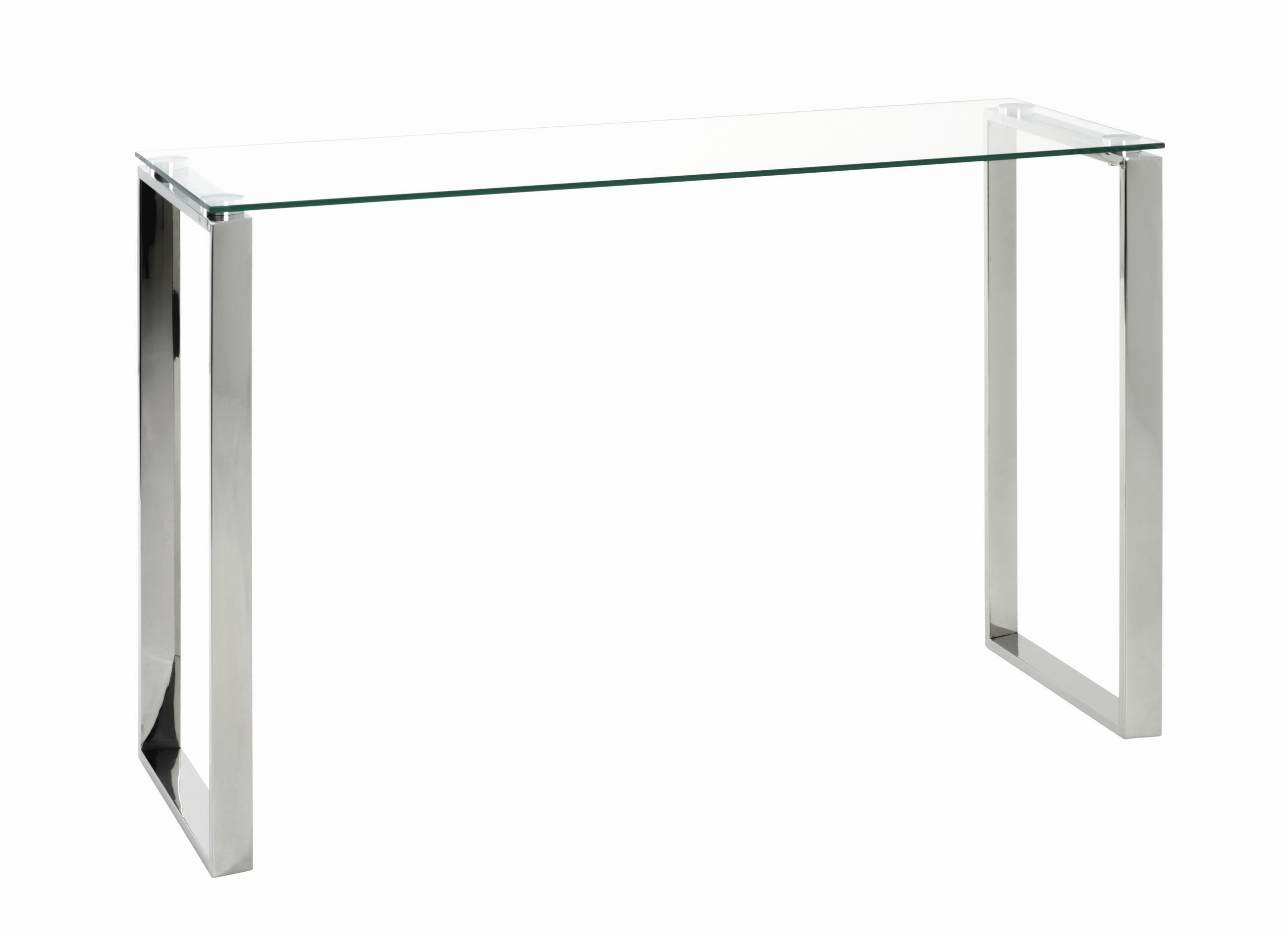 KONSOLENTISCH Edelstahlfarben  - Edelstahlfarben, Design, Glas/Metall (120/40/78cm)