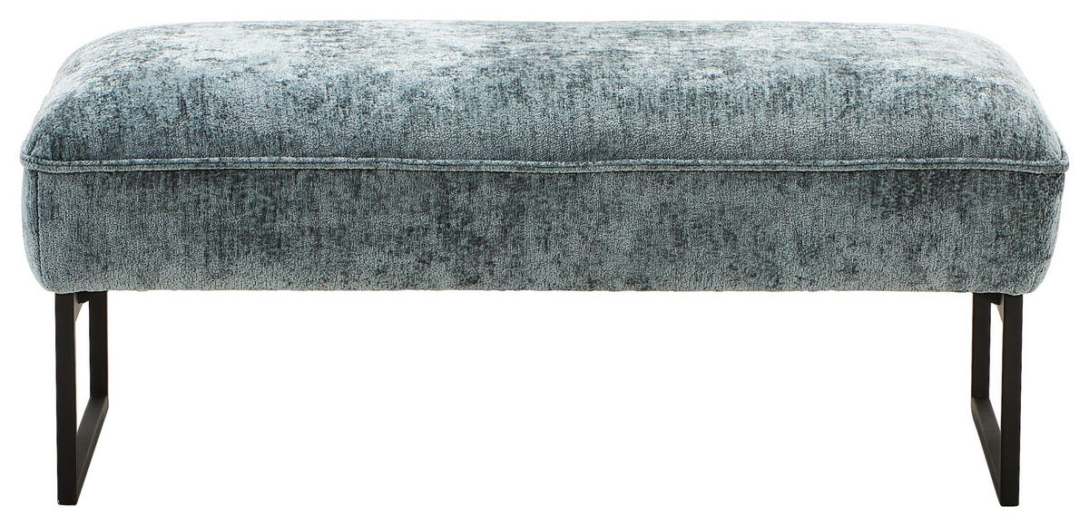 HOCKERBANK 108/46/64 cm Chenille Graublau Metall  - Graublau/Anthrazit, Design, Textil/Metall (108/46/64cm) - Joop!