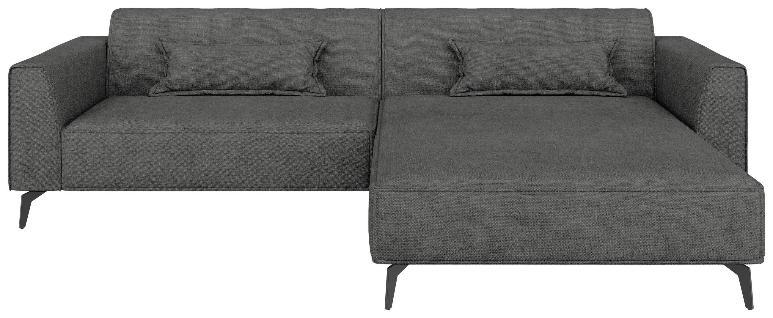 ECKSOFA Chenille Dunkelgrau  - Hellbraun/Dunkelgrau, Modern, Textil/Metall (300/190cm) - Carryhome