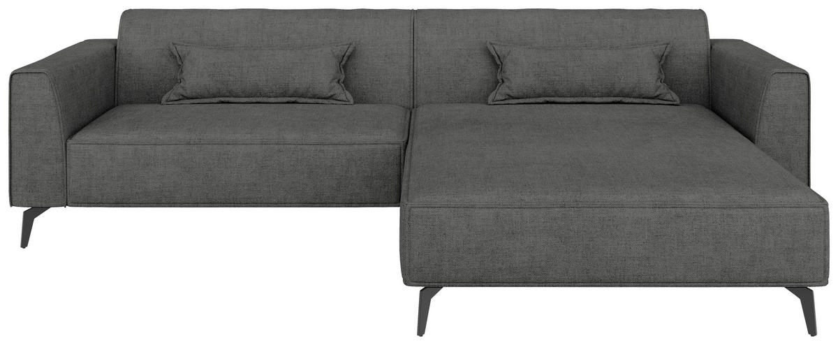 ECKSOFA Chenille Dunkelgrau  - Hellbraun/Dunkelgrau, Modern, Textil/Metall (300/190cm) - Carryhome