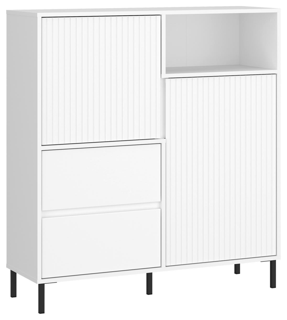 KOMMODE AVENALE  in 105,4/117,2/40 cm  - Schwarz/Weiß, Trend, Holzwerkstoff/Metall (105,4/117,2/40cm) - Hom`in